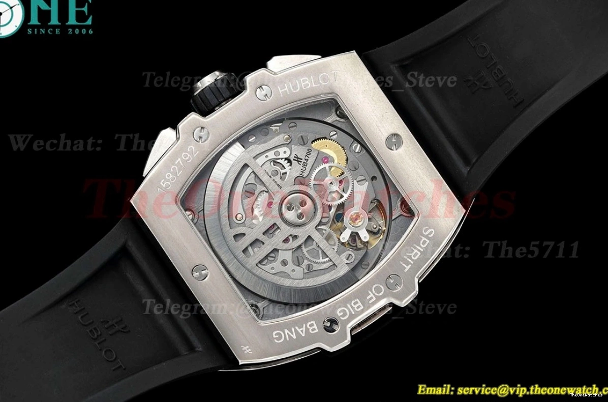 A7750 Big Chrono BBF Spirit Skeleton TI of 42mm Dial Bang Mod RU Blue 0117
